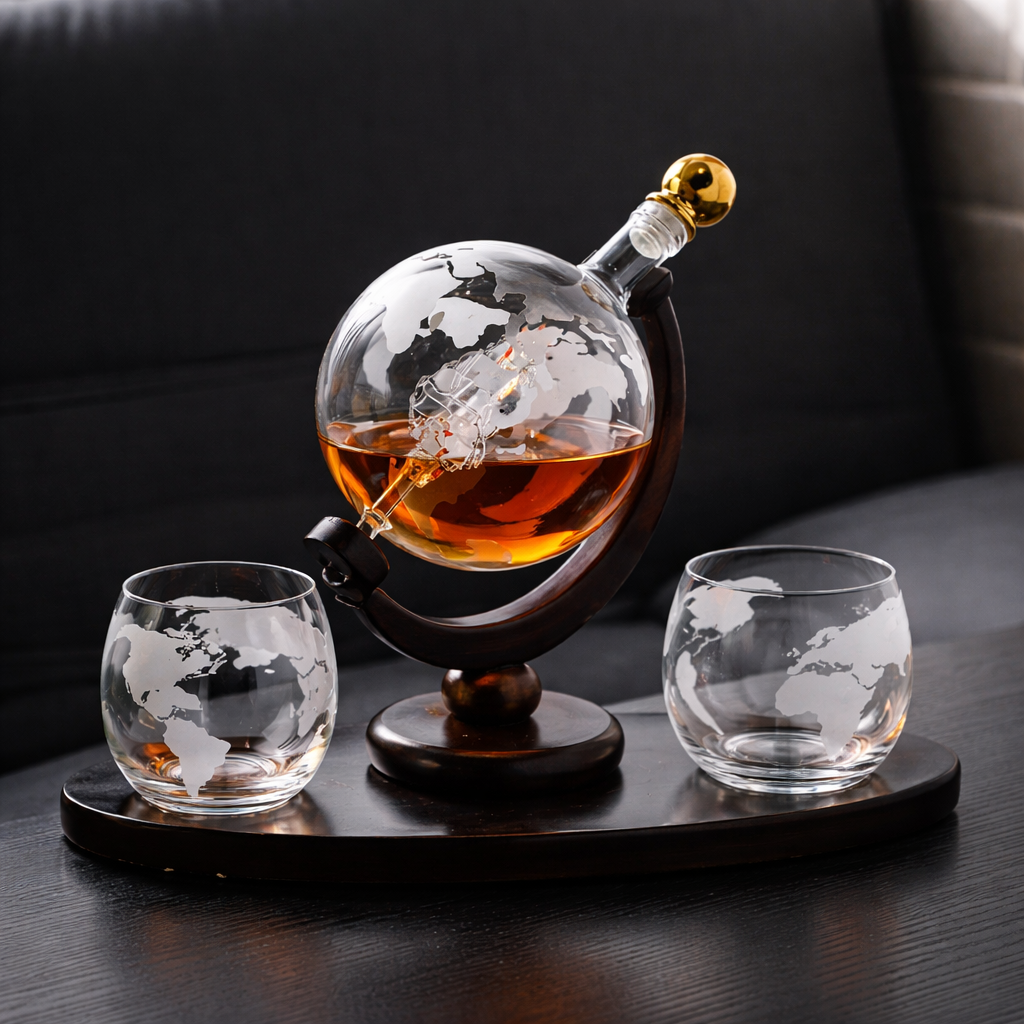 Karafa na whisky – Mapa světa