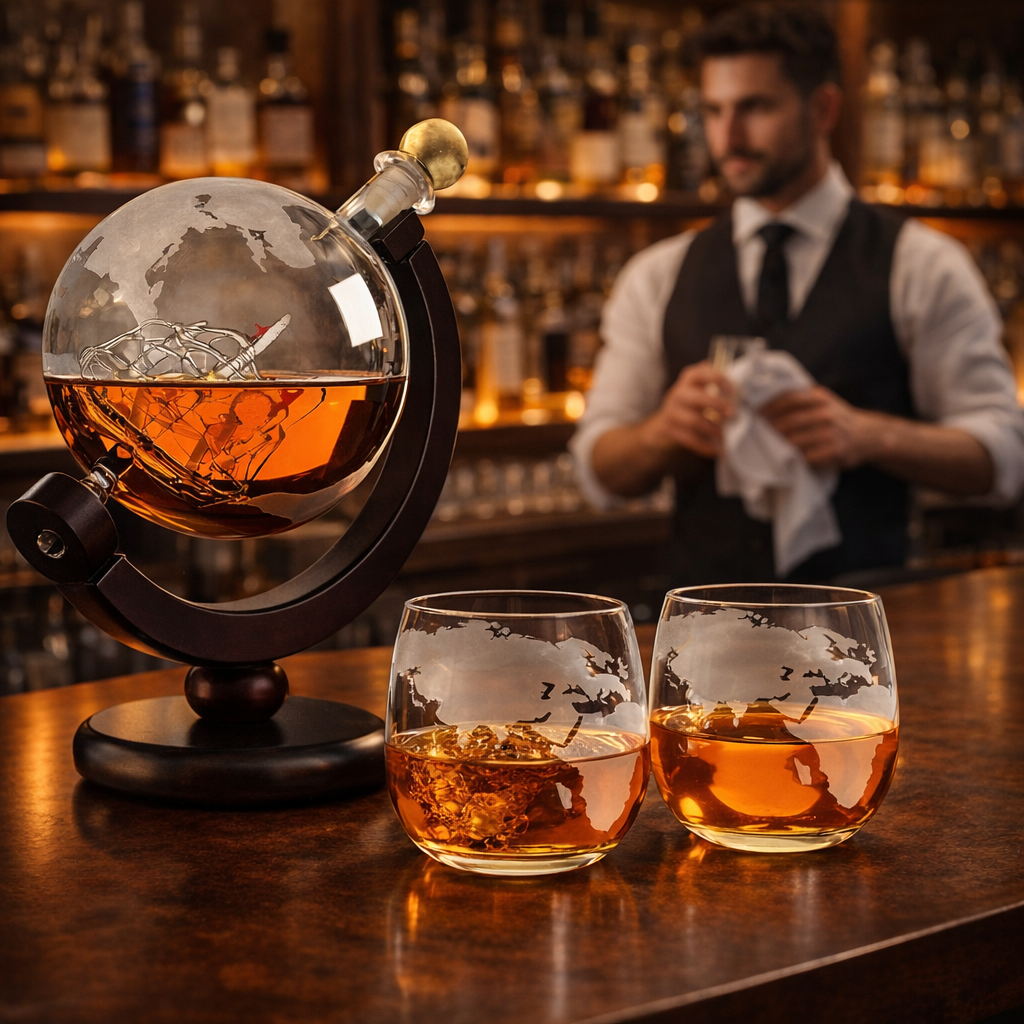 Karafa na whisky – Mapa světa