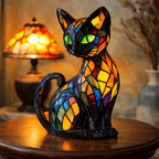 Lampa ve stylu Tiffany – Smaragdová kočka