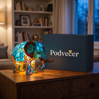 Lampa ve stylu Tiffany – Slon – dárkové balení Podvečer