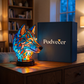 Lampa ve stylu Tiffany – Vlk – dárkové balení Podvečer