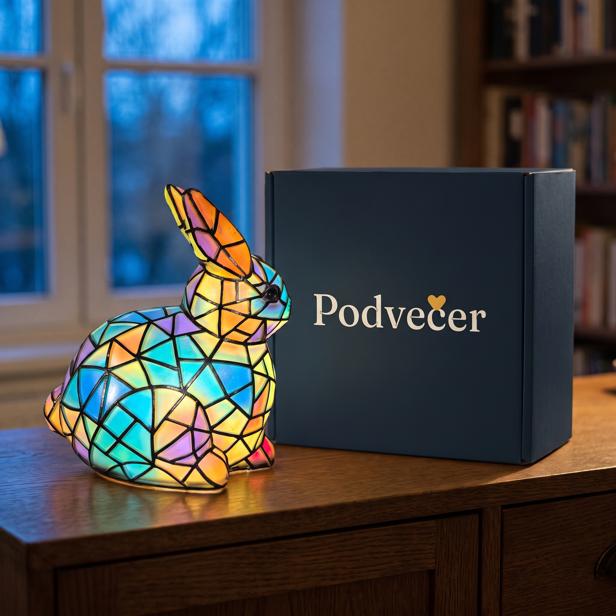 Lampa ve stylu Tiffany – Králík – dárkové balení Podvečer