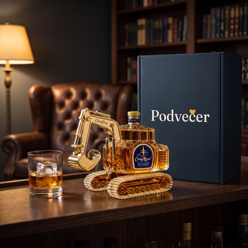 Karafa na whisky – Bagr – dárkové balení Podvečer