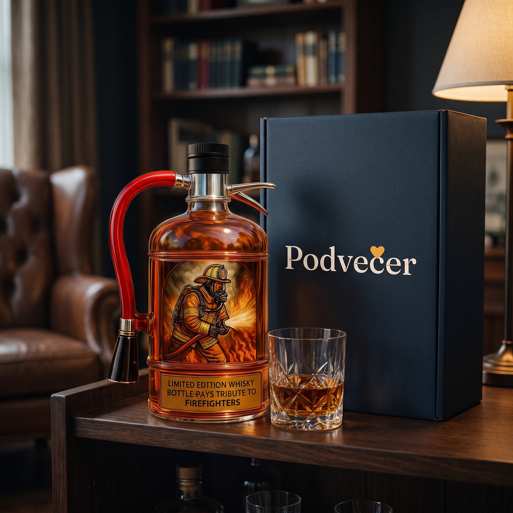 Karafa na whisky – Hasicí přístroj – dárkové balení Podvečer