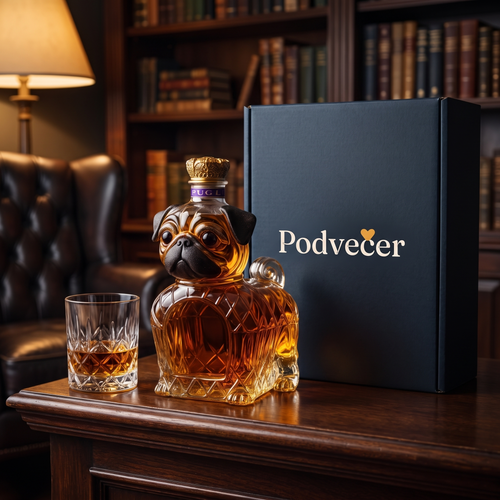 Karafa na whisky – Francouzský buldoček – dárkové balení Podvečer