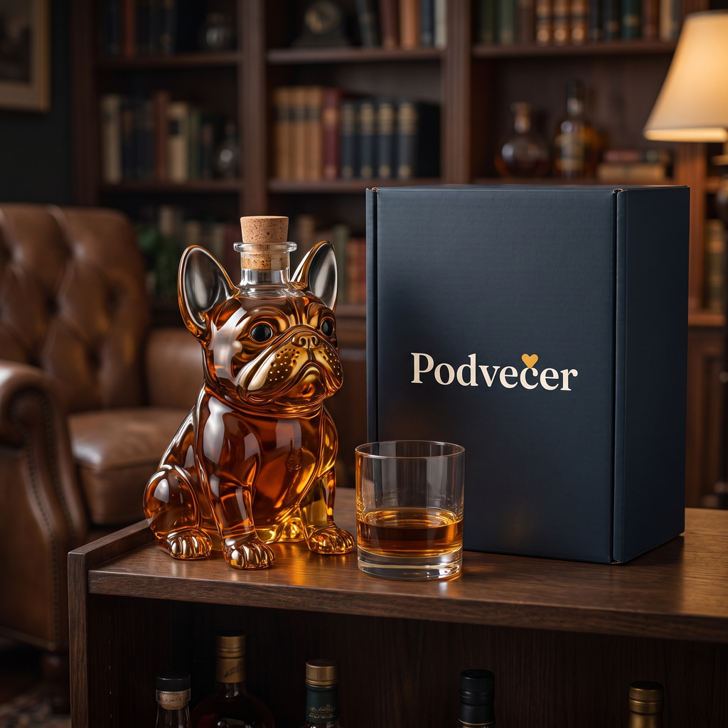 Karafa na whisky – Psi – dárkové balení Podvečer