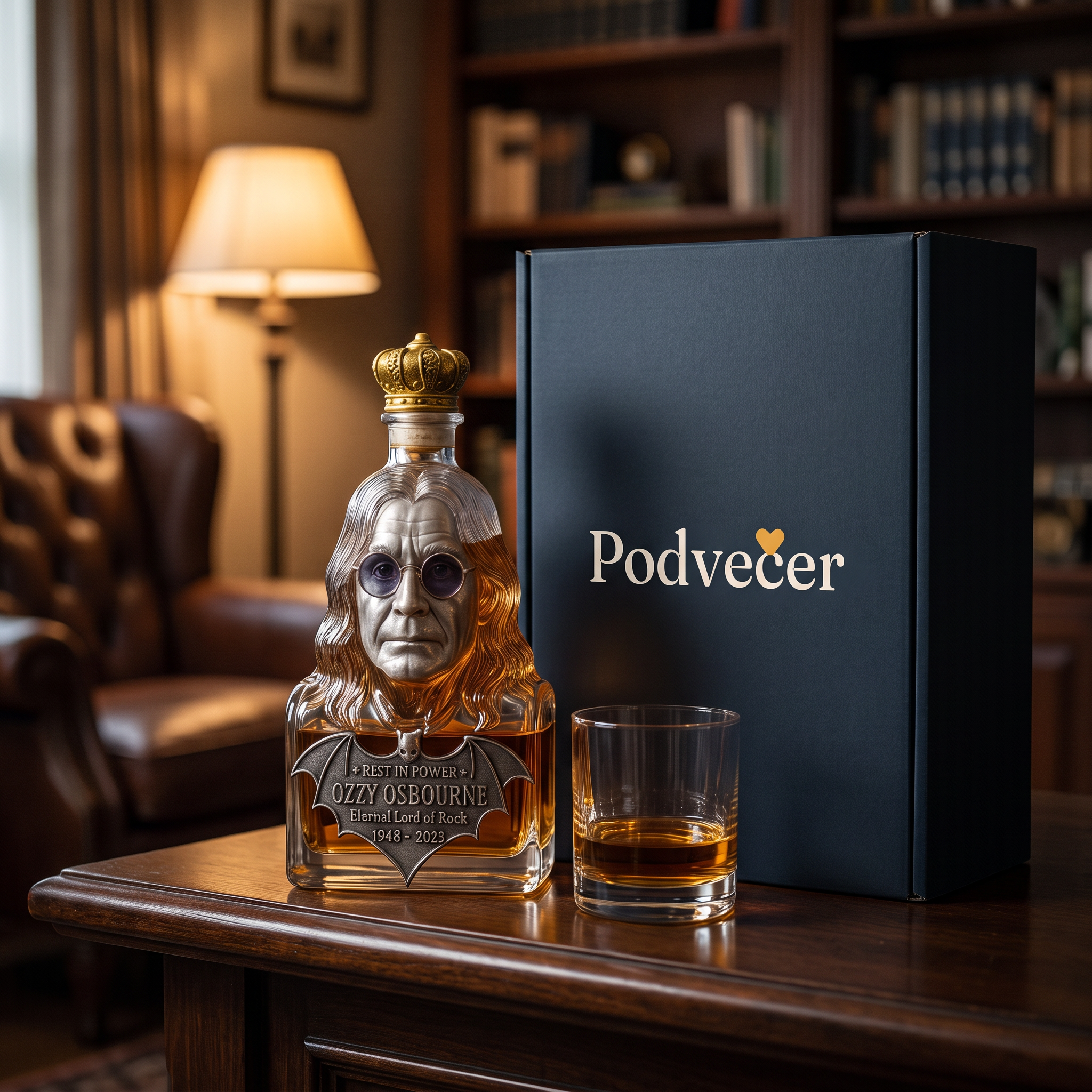 Karafa na whisky – Pocta rockové legendě – dárkové balení Podvečer