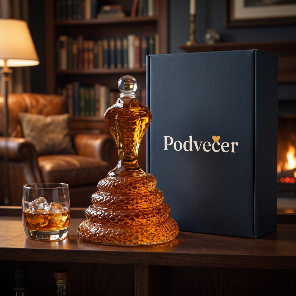 Karafa na whisky – Kobra – dárkové balení Podvečer