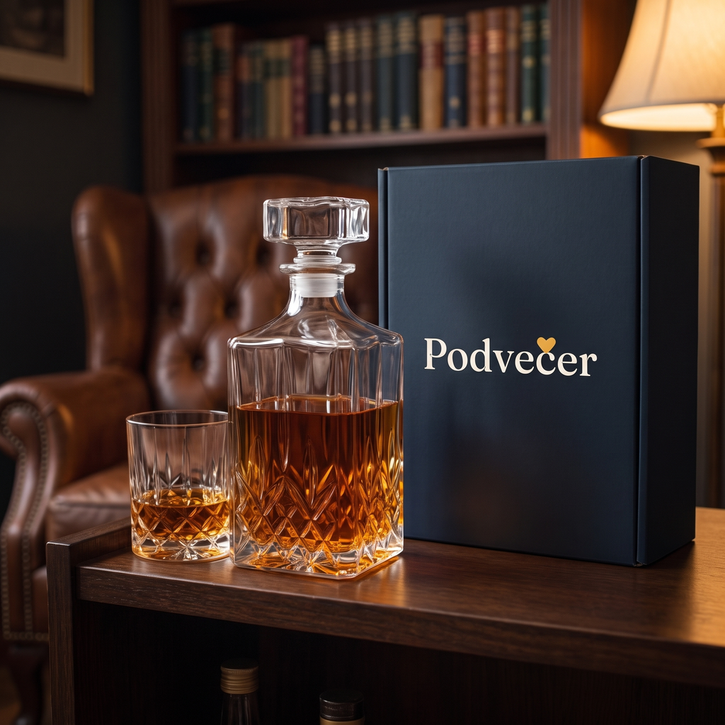 Whisky set – láhev a sklenice – dárkové balení Podvečer